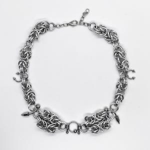 Handmade Chainmail Choker: Aluminum & Stainless Steel, Gothic Punk Grunge