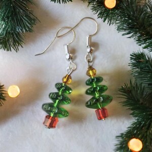 Christmas Tree Earrings, Christmas Earrings, Holiday Earrings, Christmas Dangle Earrings, Gifts Under 20, Gifts for Her, Stocking Stuffer