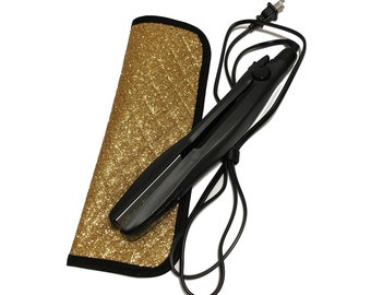 Gold Glitter Travel Case/Cover for your Flat Iron, Curling Iron or Straightener
