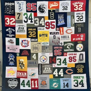 Custom T-Shirt Memory Quilt Keepsake Blanket - Made from your shirts (Deposit)