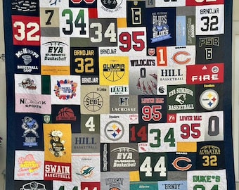 Custom T-Shirt Memory Quilt Keepsake Blanket - Made from your shirts (Deposit)