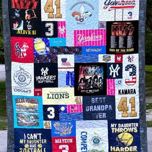 Custom T-Shirt Memory Quilt Keepsake Blanket - Made from your shirts (Deposit)
