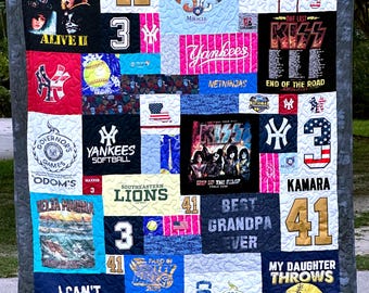 Custom T-Shirt Memory Quilt Keepsake Blanket - Made from your shirts (Deposit)