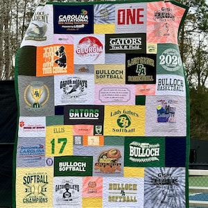 Custom T-Shirt Memory Quilt Keepsake Blanket - Made from your shirts (Deposit)