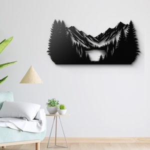 Arte murale minimalista in metallo a forma di montagna - Decorazione murale moderna
