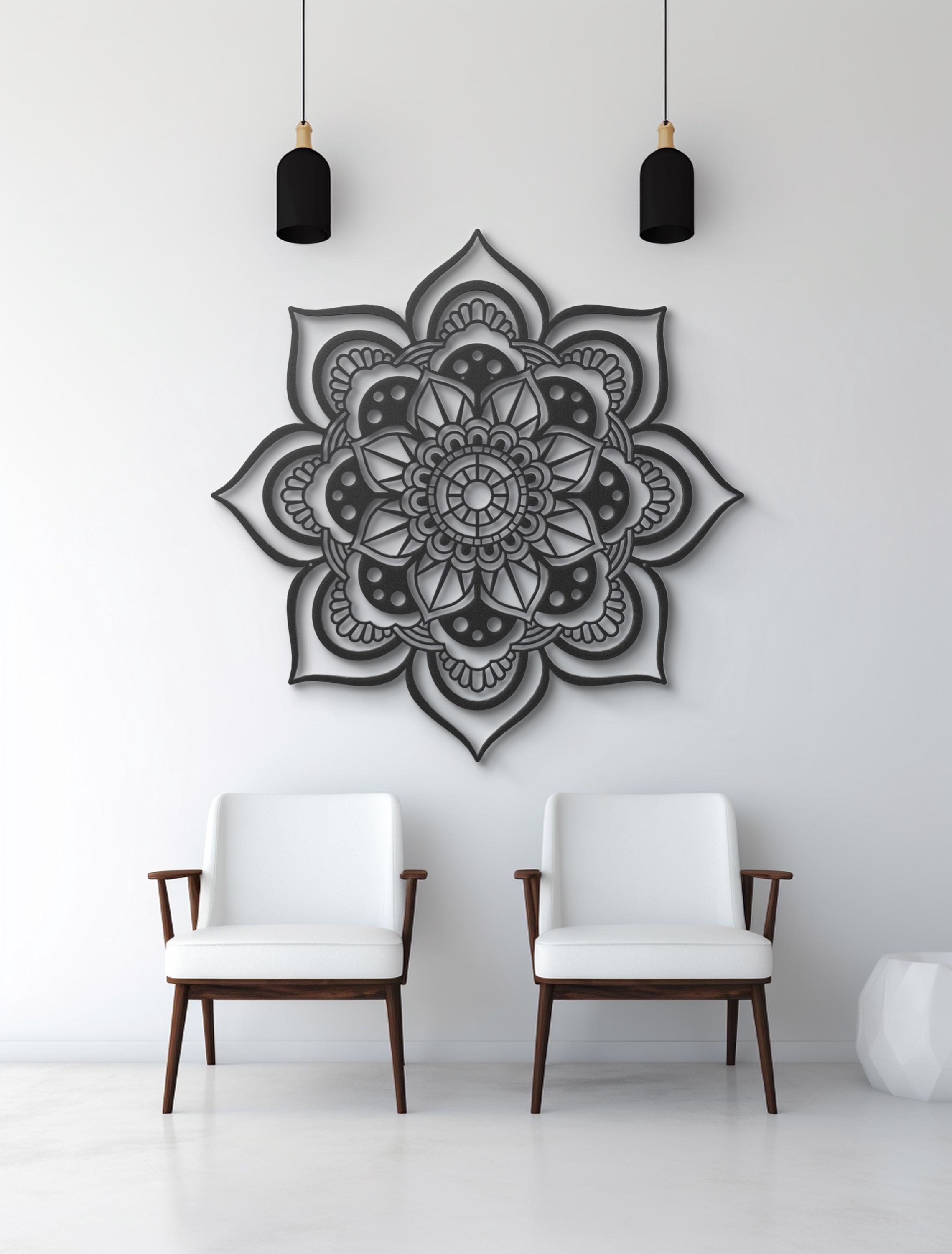 Mandala Metal Wall Art | Boho Geometric Decor for Living Room ...