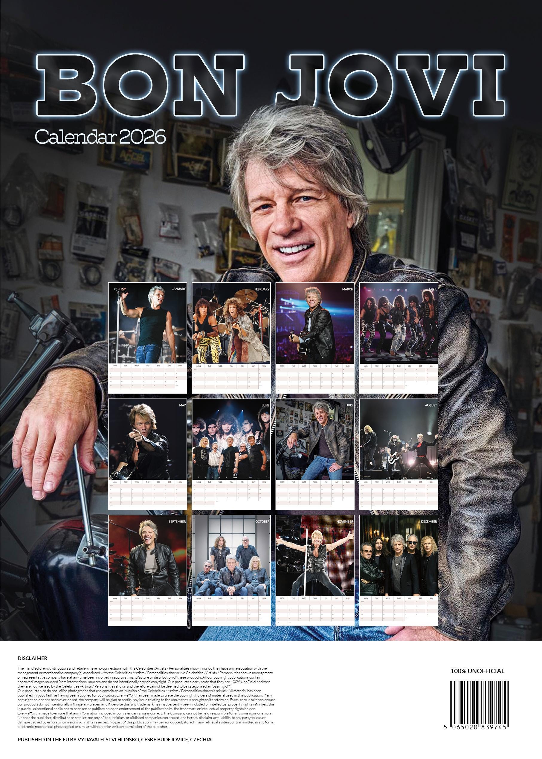 Bon Jovi 2026 A3 Calendar - Etsy