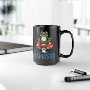 Namaste Frog Coffee Mug: Yoga Lover Gift, Relaxation Vibes