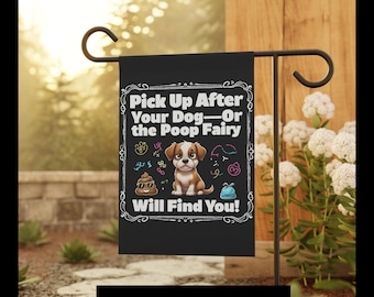 Placa de jardim engraçada com fada para cocô de cachorro: lembrete de dejetos de animais de estimação