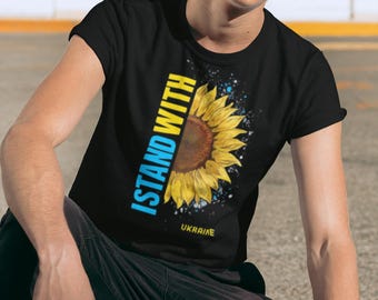 Stand With Ukraine Sunflower Tee, Anti War T-Shirt