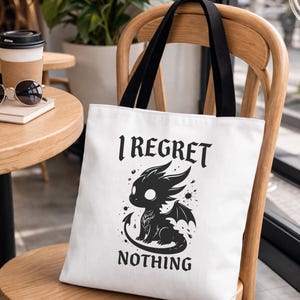 alt style canvas tote bag with dark aesthetic design