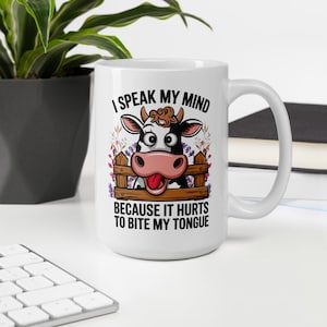 Sarcastic Funny Mug: &quot;I Don&#39;t Have an Attitude&quot; Glossy White Coffee Cup