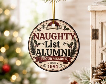 Naughty List Alumni Ornament Bundle, Funny Christmas Ornament Set, Ceramic Tree Decorations, Secret Santa Gift, Holiday Decor