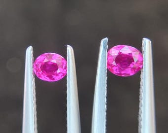 0,69 kt onverwarmd Birma-robijnpaar: ovaal geslepen losse edelstenen