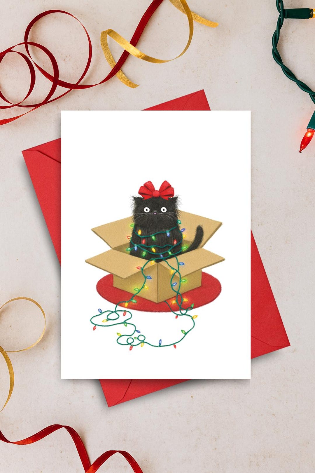 Funny Holiday Card Cute Black Cat Christmas Card for Cat Lovers Gift - Etsy