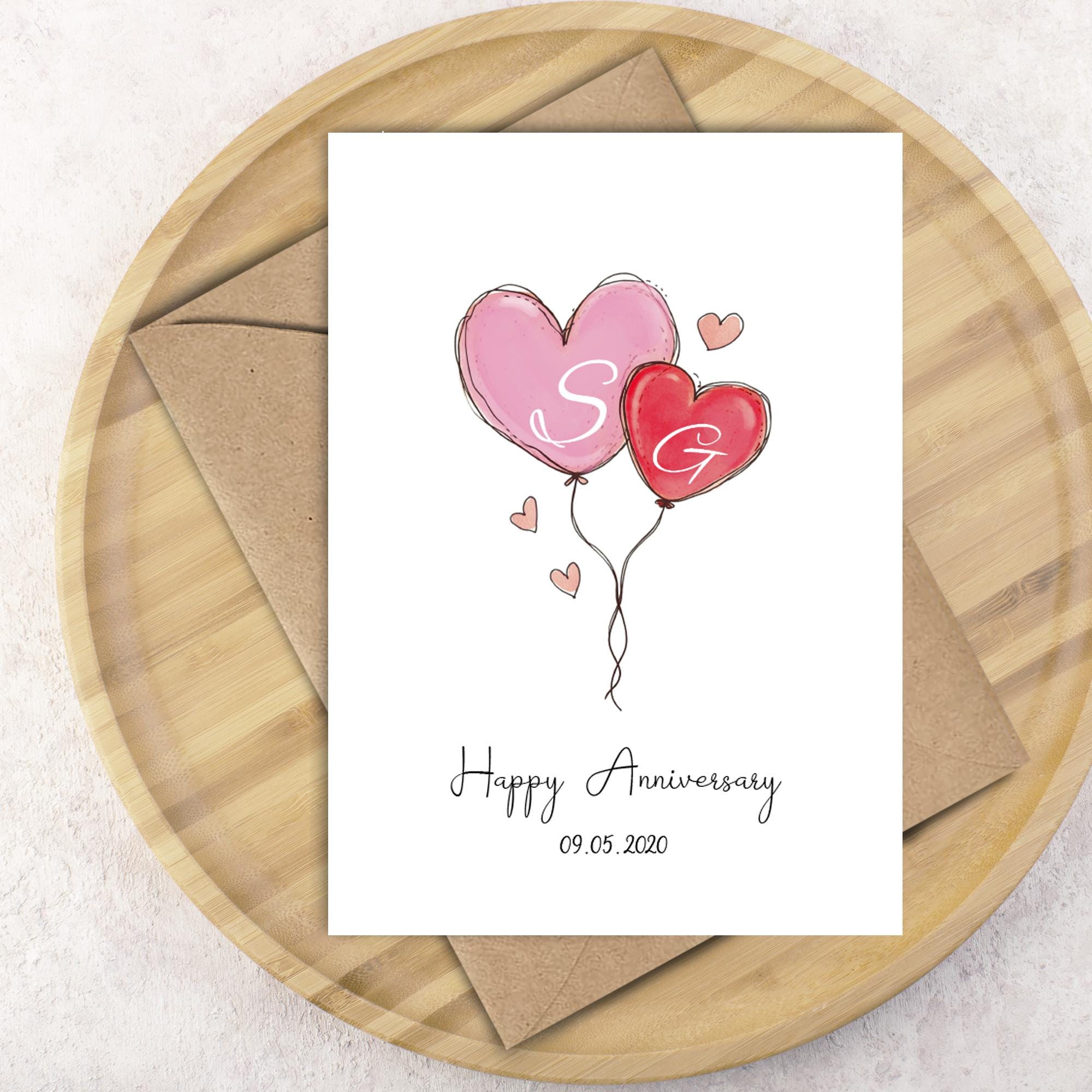 Anniversary Card Personalized Couple Anniversary Card for Her or Him ...