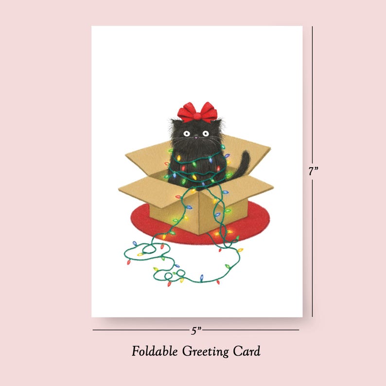 Funny Holiday Card Cute Black Cat Christmas Card for Cat Lovers Gift - Etsy