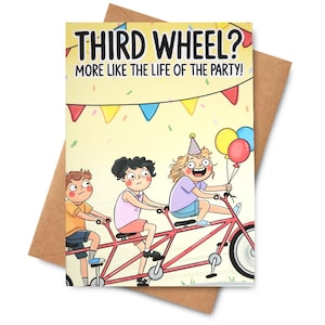Carte d'anniversaire amusante pour la troisième roue de l'amitié pour un ami, idée cadeau Illustration de la fête, Carte d'anniversaire amusante pour un ami