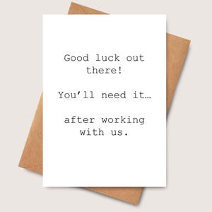 Carte d'adieu amusante pour ami(e) collègue, cadeau d'adieu meilleur ami, carte pour lui ou elle, porte-bonheur