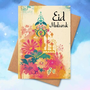 Carte Eid Mubarak, carte de voeux joyeux Aïd 1, paquet de 5, carte Ramadan