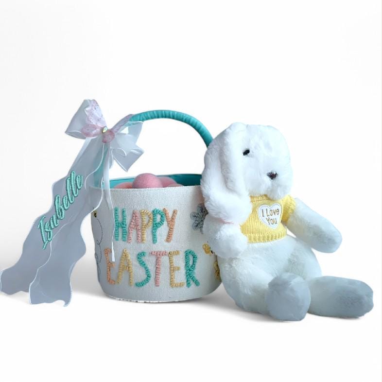 Easter Basket, Custom Easter Basket for Kids, Colorful Bunny Basket, Unique Easter Basket Egg Hunt Bucket New Design Modern Easter Basket