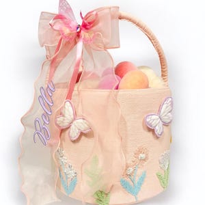 Easter Basket, Custom Easter Basket for Girls, Pink Basket, Unique Easter Basket,Egg Hunt Bucket, 2025 Design Easter Basket Butterfly Basket