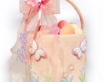 Easter Basket, Custom Easter Basket for Girls, Pink Basket, Unique Easter Basket,Egg Hunt Bucket, 2025 Design Easter Basket Butterfly Basket