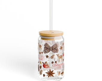 autumn cinnamon reader girly sipper glass