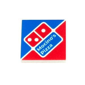 Pizza Box - Custom printed Lego® 2x2 Tile.