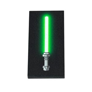 Green Saber - Custom printed Lego® 2x4 tile. Minifigures scale poster inspired by Star Wars