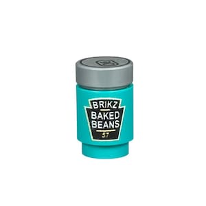 Can of beans - Custom printed Lego® 1x1 round brick with 1x1 round tile - inspired by the classic baked beans.