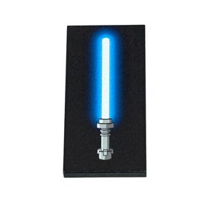Blue Saber - Custom printed Lego® 2x4 tile. Minifigures scale poster inspired by Star Wars