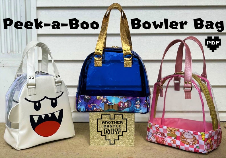 Peek-a-Boo Bowler Bag PDF sewing pattern image 1