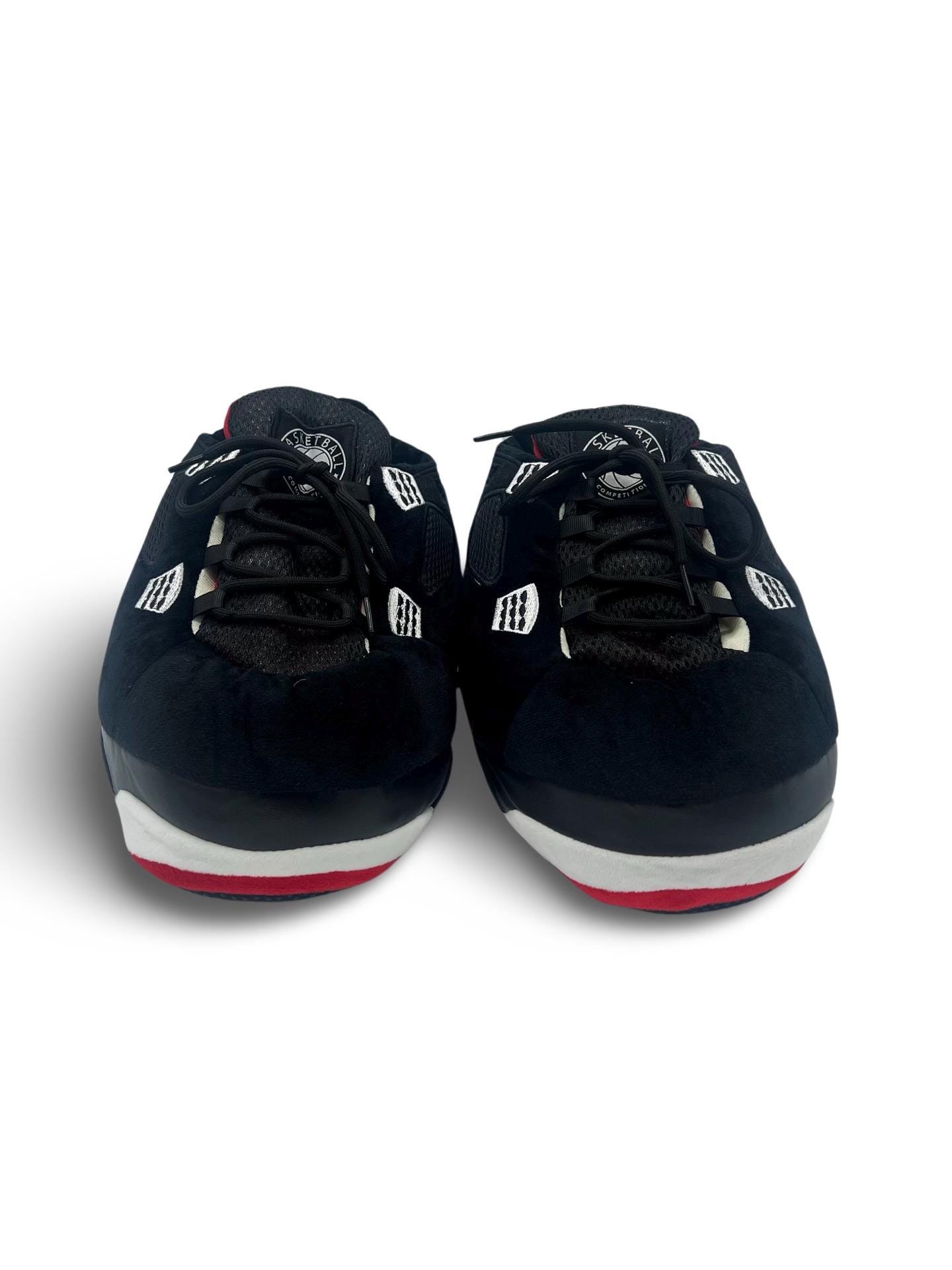 Black/Red IV Plush Sneaker Slippers  (One Size Fits Most - Men's Size 5-11)