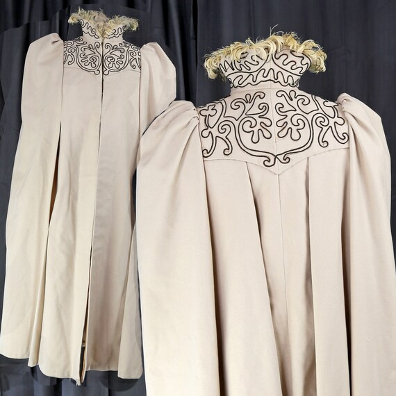 Victorian Wool Cape Feathers and Soutache Work