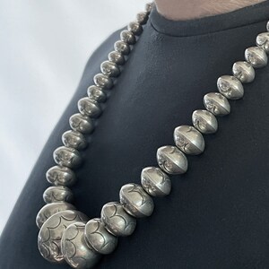 Native American Silver Beads Necklace image 4
