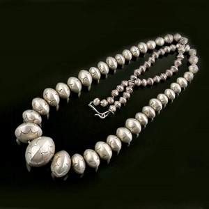 Native American Silver Beads Necklace image 2