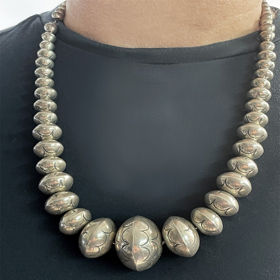 Buy Native American Silver Beads Necklace Online in India Etsy
