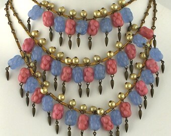 SALE - Edwardian/Deco Necklace - Festooning Glass - 1910 - 1920 - Down from 245.00