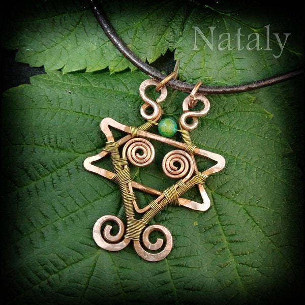 Star of David Necklace, Magen David Necklace, Wire Wrapped Pendant, Judaica Jewelry, Jewish Star Necklace, Copper Necklace, Jewish Jewelry