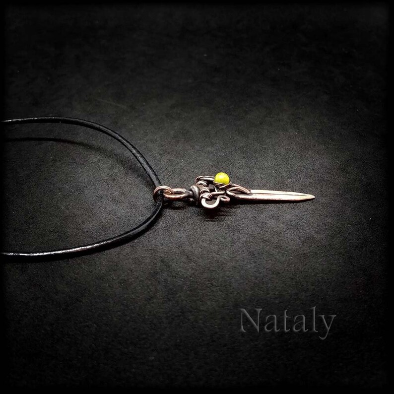 Sword Pendant Sword Necklace Peridot Necklace Wire Wrapped Etsy