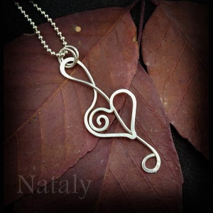 Musik Anhänger, Musik Lehrer Geschenk, Violinschlüssel Halskette, Sterling Silber Anhänger Halskette, kleine Herz Halskette, Minimal Halskette