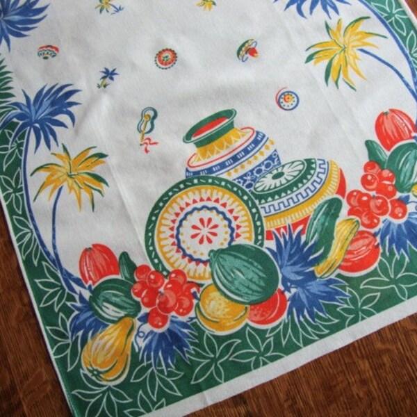 Festive Vintage Tea Towel - Southwest Theme - 17 x 29 - Wonderful Unused Condition