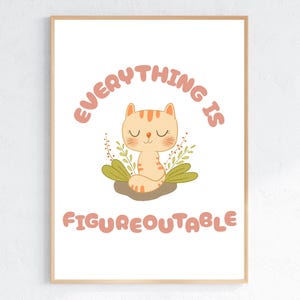 everything is figureoutable print, everything is figureoutable poster png, everything is figureoutable desk sign, Kids Motivational Decor