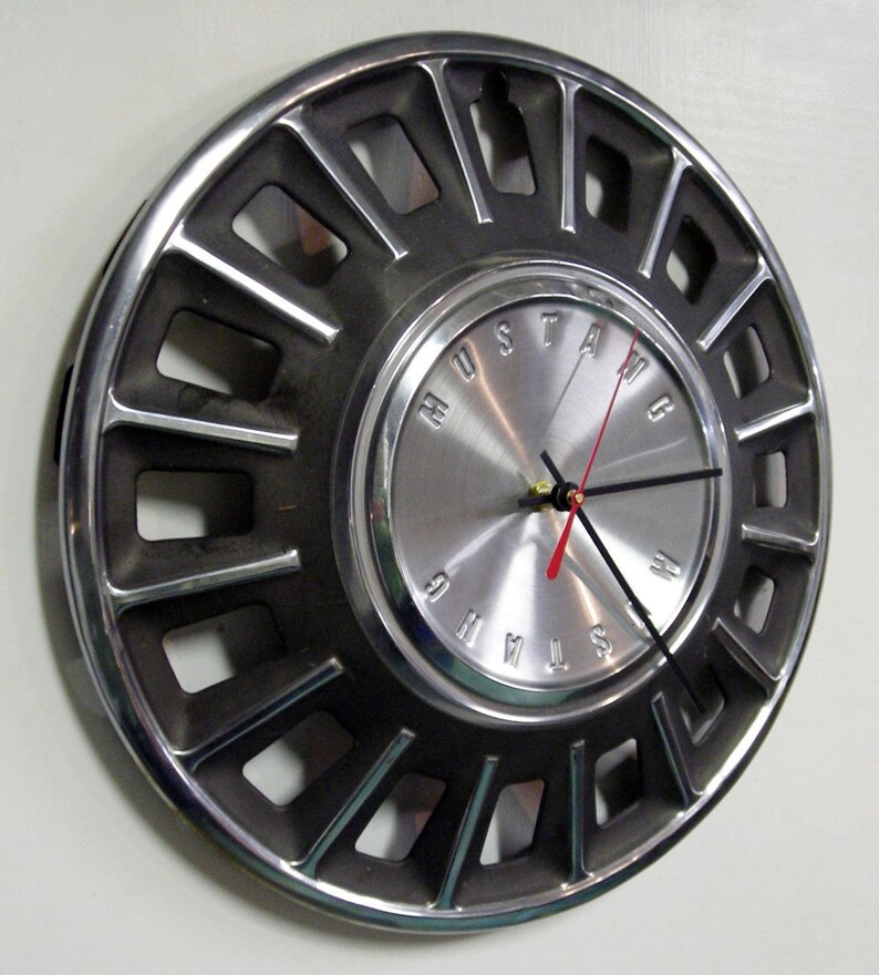 1968 Ford Mustang Hubcap Clock Muscle Car Wall Clock Mens Etsy