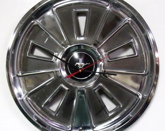 1966 Ford Mustang Hubcap Wall Clock - Retro Pony Car Hub Cap - Gift For Him - Unique Dad Gift - Industrial Decor - Boyfriend Husband Gift
