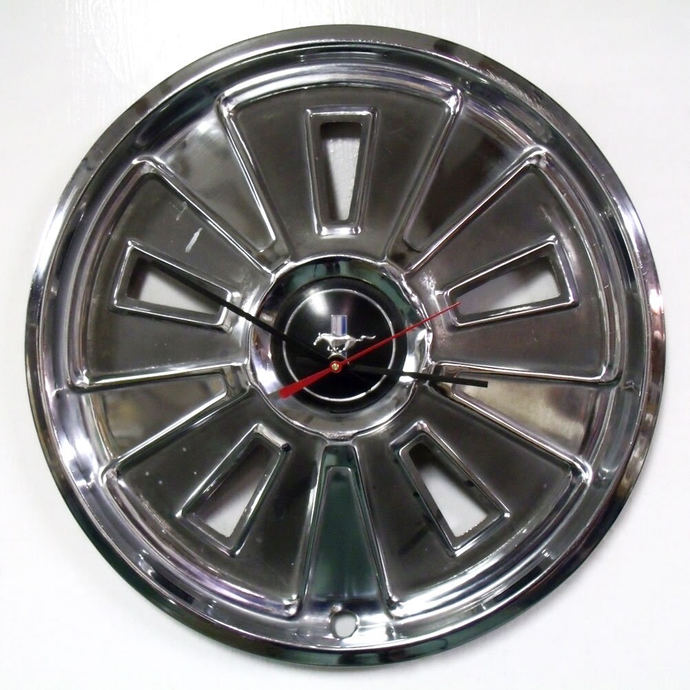 1966 Ford Mustang Hubcap Wall Clock Retro Pony Car Hub Cap Etsy India