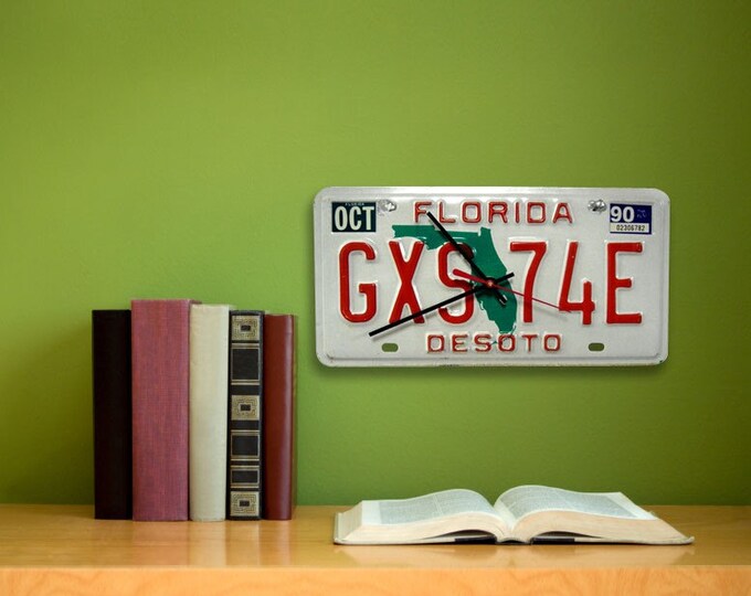 Florida License Plate Clock Desoto County FL License Tag Etsy
