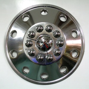 Mega Hubcap Clock Truck Rig Camper Trailer Large Wall Clock Huge ...