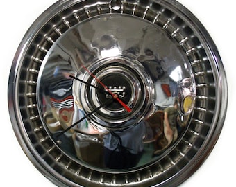 1971 - 1977 Ford Hubcap Clock - Torino Galaxie 500 F100 F350 - 1972 1973 1974 1975 1976 Vintage Aftermarket Knock Off Design - Gift for Him